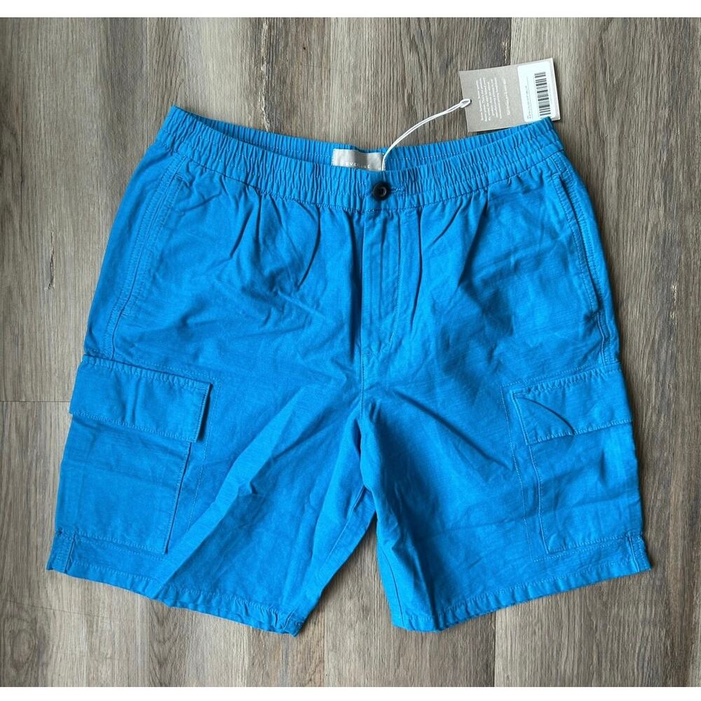 NWT Everlane Organic CottonLinen Cargo beach resort casualeveryday capsule Blue